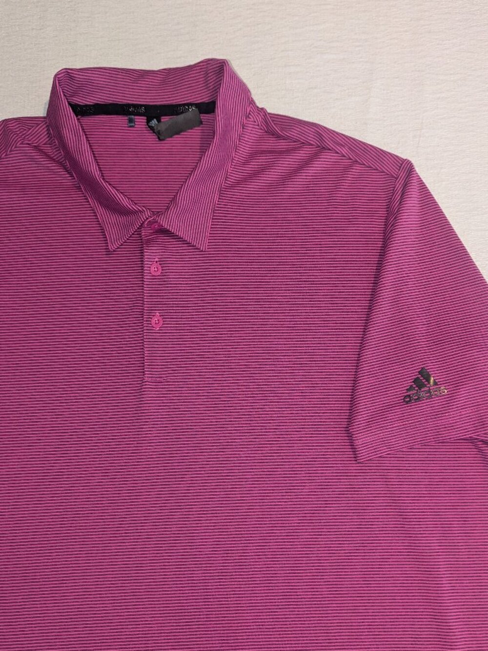 Adidas Ottoman Pencil Stripe Performance Polo Shirt